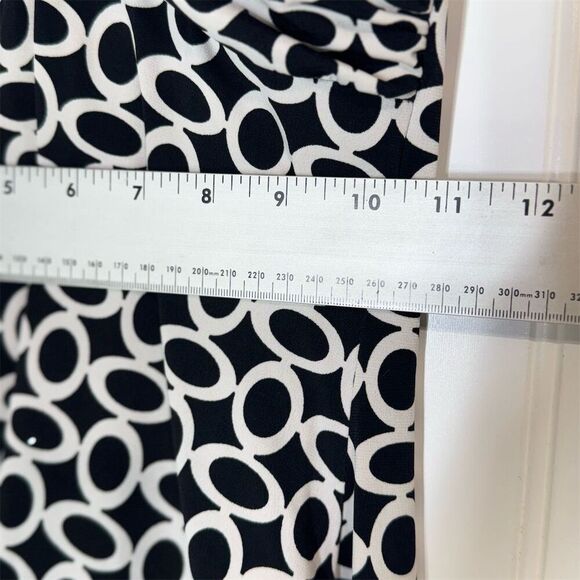 Y2K IZ Byer Halter Dress S Black White Circle Print Mesh Hem Made USA Cocktail - Picture 5 of 8